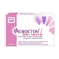 Изображение товара Фемостон 1 таблетки покрыт. п/о 10мг+1мг и 1мг, №28