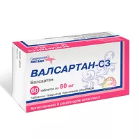 Изображение товара Валсартан-СЗ таблетки покрыт. п/о 80мг, №60