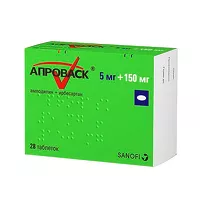 Изображение товара Апроваск таблетки покрыт. п/о 150мг+5мг, №28