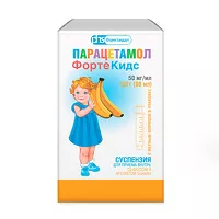Изображение товара Парацетамол ФортеКидс суспензия д/приема внутрь со вкусом банана 50мг/мл, 100г (80мл)