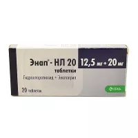 Изображение товара Энап-НЛ 20 таблетки 12.5мг+20мг, №20
