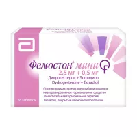 Изображение товара Фемостон мини таблетки покрыт. п/о 2,5мг+0,5мг, №28