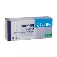 Изображение товара Энап - НЛ таблетки 12,5мг+10мг, №60