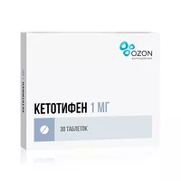 Изображение товара Кетотифен таблетки 1мг, №30,Озон