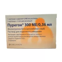 Изображение товара Пурегон раствор д/п/к введ. 300МЕ/0,36мл, №1+№6игл