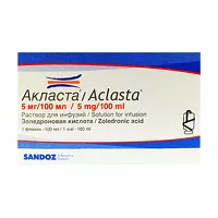 Изображение товара Акласта раствор д/инфузий 5мг/100мл, №1