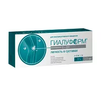 Изображение товара Гиалуформ-1-01 гель д/внутрисуст. введ. 1%, 2мл №1