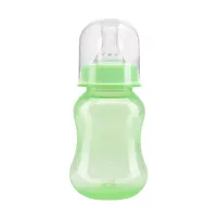 Изображение товара Курносики бутылочка для кормления с силиконовой соской приталенная (0+), цвет в ассортименте, 125мл