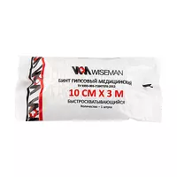 Изображение товара Wiseman бинт нестерильный гипсовый медицинский быстросхватывающий, (10см*3м)