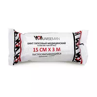 Изображение товара Wiseman бинт нестерильный гипсовый медицинский быстросхватывающийся 15см*3м, №1
