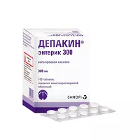 Изображение товара Депакин Энтерик 300 таблетки покрыт.кишечнораств.об. 300мг, №100 Санофи