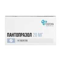 Изображение товара Пантопразол таблетки покрыт. кишечнораств. плен. об. 20мг, №14