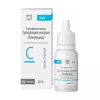 Изображение товара Сульфацил натрия (Альбуцид) капли глазные 20%, 5мл