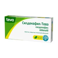 Изображение товара Силденафил-Тева таблетки покрыт. п/о 100мг, №12 Актавис