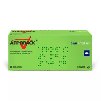 Изображение товара Апроваск таблетки покрыт. п/о 5мг+150мг, №56 Санофи