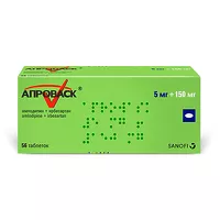 Изображение товара Апроваск таблетки покрыт. п/о 5мг+150мг, №56 Санофи