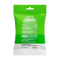 Изображение товара Librederm Seracin Очищающие влажные салфетки для жирной кожи и кожи с акне, 20шт