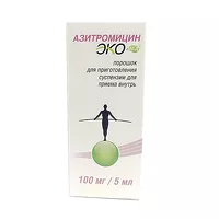 Изображение товара Азитромицин Экомед порошок д/пригот.сусп. д/приема внутрь 100мг/5мл, №1