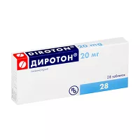 Изображение товара Диротон таблетки 20мг, №28 Гедеон Рихтер-Рус