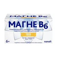 Изображение товара Магне В6 таблетки п/о 48мг+5мг, №180