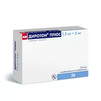 Изображение товара Диротон Плюс капсулы с модиф. высвоб. 1,5мг+5мг, №28