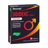 Изображение товара Эвалар Эффекс Силденафил таблетки покрыт. п/о 100мг, №30