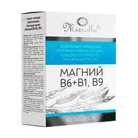 Изображение товара Mirrolla Магний B6+B1, B9 таблетки, №60