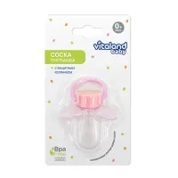 Vitaland baby соска-пустышка силиконовая с колпачком (0+ мес) цвет в ассорт.