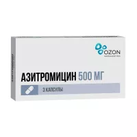 Изображение товара Азитромицин капсулы 500мг, №3
