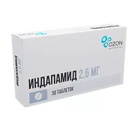 Изображение товара Индапамид таблетки покрыт. п/о 2,5мг, №30 ОЗОН