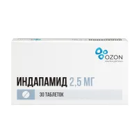Изображение товара Индапамид таблетки покрыт. п/о 2,5мг, №30 ОЗОН