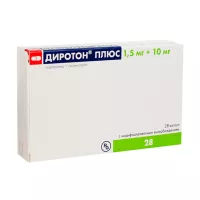 Изображение товара Диротон плюс капсулы с модиф. высвоб. 1,5мг+10мг, №28