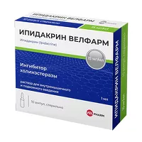 Изображение товара Ипидакрин Велфарм раствор д/в/м и п/к введ. 15мг/мл, 1мл №10