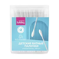 Изображение товара Lubby Mama ватные палочки ультратонкие (0+), 180шт