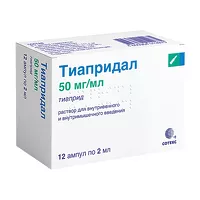 Изображение товара Тиапридал раствор д/в/в и в/м введ. 50мг/мл, 2мл №12 Делфарм Дижон