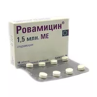 Изображение товара Ровамицин таблетки покрыт. п/о 1,5млн.МЕ, №16 Санофи