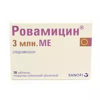 Изображение товара Ровамицин таблетки покрыт. п/о 3млн. МЕ, №10 Санофи