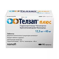 Изображение товара Телзап Плюс таблетки 12,5мг+40мг, №90