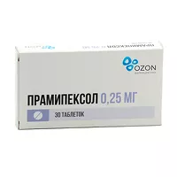 Изображение товара Прамипексол таблетки 0,25мг, №30 Озон