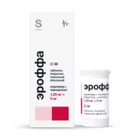 Изображение товара Эроффа таблетки покрыт. п/о 1,25мг+5мг, №30