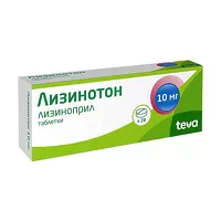 Изображение товара Лизинотон Тева таблетки 10мг, №28