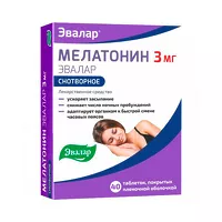 Изображение товара Эвалар Мелатонин таблетки покрыт. п/о 3мг, №40