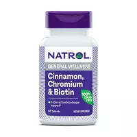 Изображение товара Natrol Комплекс корица, биотин, хром таблетки, №60