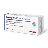 Изображение товара Конкор НСТ таблетки покрыт. п/о 5мг+6,25мг, №30