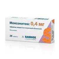 Изображение товара Моксонитекс таблетки покрыт. п/о 0,4мг, №28 Салютас Фарма