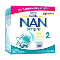 Изображение товара Nestle NAN 2 OPTIPRO сухая молочная смесь (6+мес), 1050г