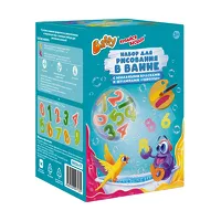 Изображение товара Baffy набор для рисования в ванне с мыльной краской и штампами Цифры, цвет желтый и малиновый (3+)