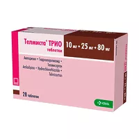 Изображение товара Телмиста Трио таблетки 10мг+25мг+80мг, №28