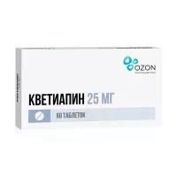 Изображение товара Кветиапин таблетки покрыт. п/о 25мг, №60 Озон