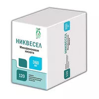 Изображение товара Никвесел таблетки покрыт. кишечнораств. плен. об. 360мг, №120